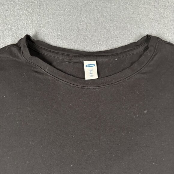 Old Navy Luxe Womens S Tall Black Short Sleeve Thin Round Hem Tee T-shirt Top - Picture 3 of 8